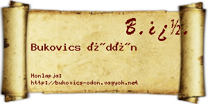 Bukovics Ödön névjegykártya